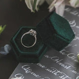 Hexagon Velvet Ring Box for Wedding Ceremony