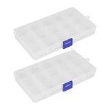 Clear Plastic Organizer Box, 2 Pack for Jewelry Tackle Earring Craft Beads