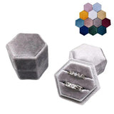 Hexagon Velvet Double Ring Box Wedding Ring Ceremony