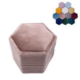 Hexagon Velvet Double Ring Box Wedding Ring Ceremony