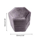 Hexagon Velvet Double Ring Box Wedding Ring Ceremony