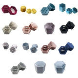 Hexagon Velvet Double Ring Box Wedding Ring Ceremony