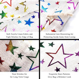 10pcs Colorful Star Burlap Gift Bags 5x7 Inch Drawstring Pouches