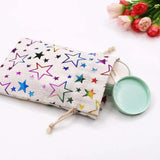 10pcs Colorful Star Burlap Gift Bags 5x7 Inch Drawstring Pouches
