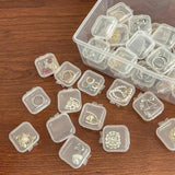 Mini Transparent Plastic Box Square Earplug Jewelry Earring Storage