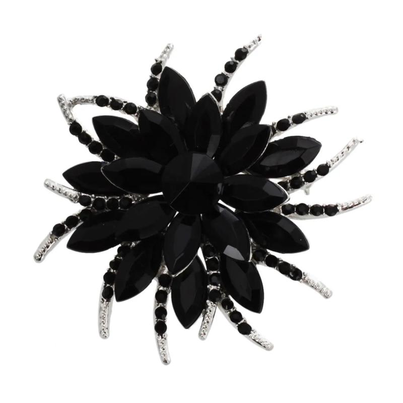 Crystal Flower Brooch Pin for Women Wedding Party