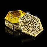 Hexagon Mini Gilt Silver Plastic Storage Box for Jewelry and Candy
