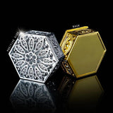 Hexagon Mini Gilt Silver Plastic Storage Box for Jewelry and Candy