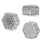 Hexagon Mini Gilt Silver Plastic Storage Box for Jewelry and Candy