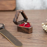 Wooden Love Gift Case Ring Storage Box Holder Lover Jewelry Display Box