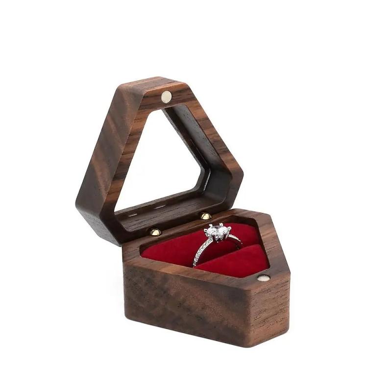 High-Quality Wooden Jewelry Box Storage Holder Ring Display Box