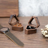 Wooden Case Lover Ring Display Box Jewelry Box Storage Holder