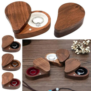 Wedding Wooden Ring Storage Box Display Jewelry Holder