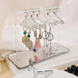 Clear Acrylic Jewelry Display Rack Earrings Hanging Clothes Stand Storage
