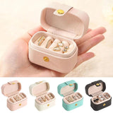 Mini Portable Jewelry Storage Bag Travel Leather Organizer Display