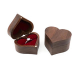 Heart Shape Wooden Engagement Ring Box