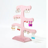 3 Tier Earrings Holder Stand Flannel Hanging Rack Tree Show