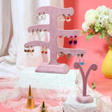 3 Tier Earrings Holder Stand Flannel Hanging Rack Tree Show