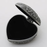 Heart Shape Silver Jewelry Box for Display and Storage
