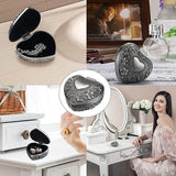 Heart Shape Silver Jewelry Box for Display and Storage