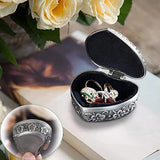 Heart Shape Silver Jewelry Box for Display and Storage