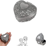 Heart Shape Silver Jewelry Box for Display and Storage
