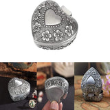 Heart Shape Silver Jewelry Box for Display and Storage
