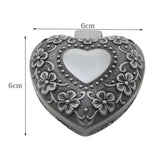 Heart Shape Silver Jewelry Box for Display and Storage