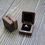 Rustic Mr & Mrs Wedding Ring Box - Engraved Engagement Rings Holder