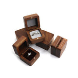 Rustic Mr & Mrs Wedding Ring Box - Engraved Engagement Rings Holder