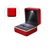 LED Light Necklace Pendant Ring Jewelry Box Lacquer Piano Finish