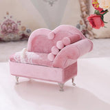Pink Mini Velvet Sofa Jewelry Storage Organizer