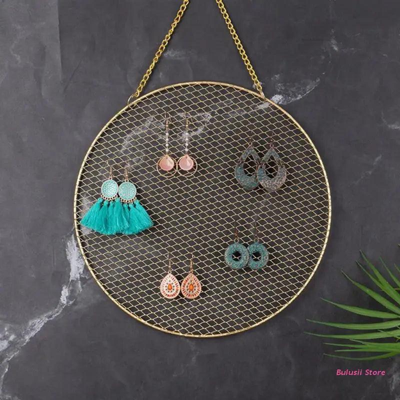 Earring Wall Holder Organizer Jewelry Storage Round Decor Hooks