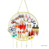 Earring Wall Holder Organizer Jewelry Storage Round Decor Hooks
