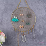 Earring Wall Holder Organizer Jewelry Storage Round Decor Hooks