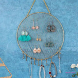 Earring Wall Holder Organizer Jewelry Storage Round Decor Hooks