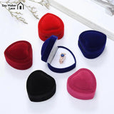 Heart Shape Velvet Ring Box for Lover Jewellery