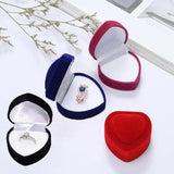 Heart Shape Velvet Ring Box for Lover Jewellery