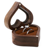 Walnut Wooden Jewellery Box Wedding Proposal Necklace Earrings Ring Display