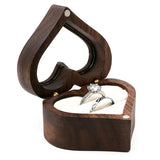 Walnut Wooden Jewellery Box Wedding Proposal Necklace Earrings Ring Display