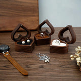 Walnut Wooden Jewellery Box Wedding Proposal Necklace Earrings Ring Display
