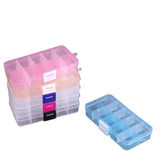 2pcs 10 Slots Plastic Transparent Jewelry Storage Container for Beads Earrings