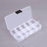 2pcs 10 Slots Plastic Transparent Jewelry Storage Container for Beads Earrings