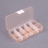 2pcs 10 Slots Plastic Transparent Jewelry Storage Container for Beads Earrings