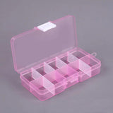 2pcs 10 Slots Plastic Transparent Jewelry Storage Container for Beads Earrings