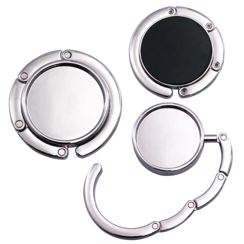 2pcs Foldable Round Blank Crystal Handbag Bag Hook