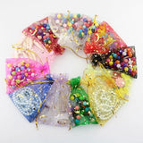 100Pcs Moon Stars Organza Bags Jewelry Gift Bags Pouches