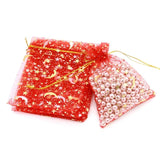 100Pcs Moon Stars Organza Bags Jewelry Gift Bags Pouches
