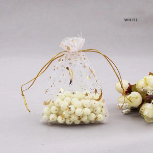 50pcs Colorful Drawstring Organza Bags Jewelry Candy Wedding Pouches
