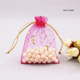 50pcs Colorful Drawstring Organza Bags Jewelry Candy Wedding Pouches